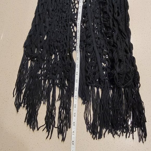 Olivia M. Ombre Three-Tone Crocheted Vest With fringe - Size M - Picture 8 of 11